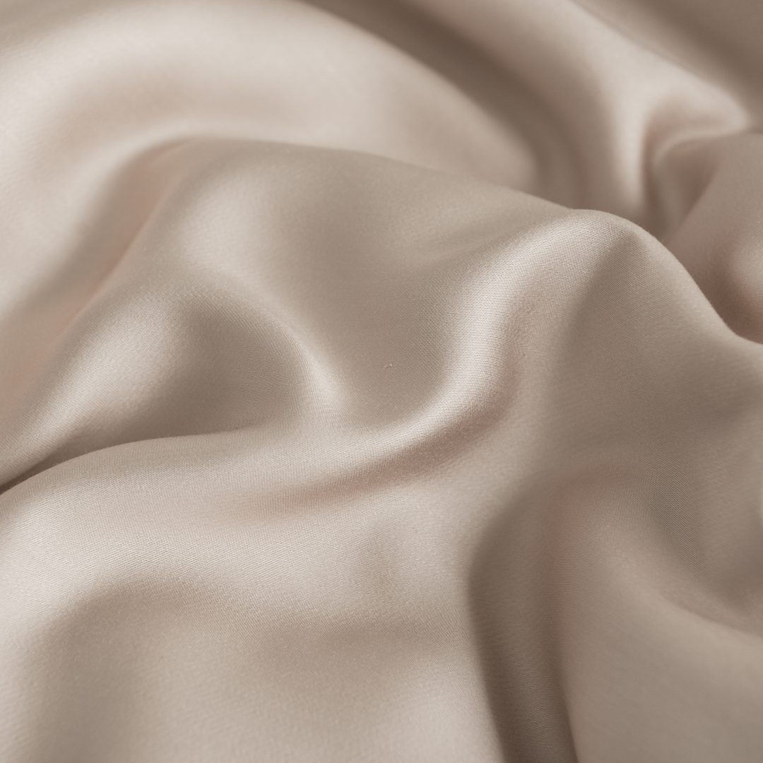 Foto van een kleurstaal bamboe beddengoed van de kleur Soft Tape (kleur licht bruin)