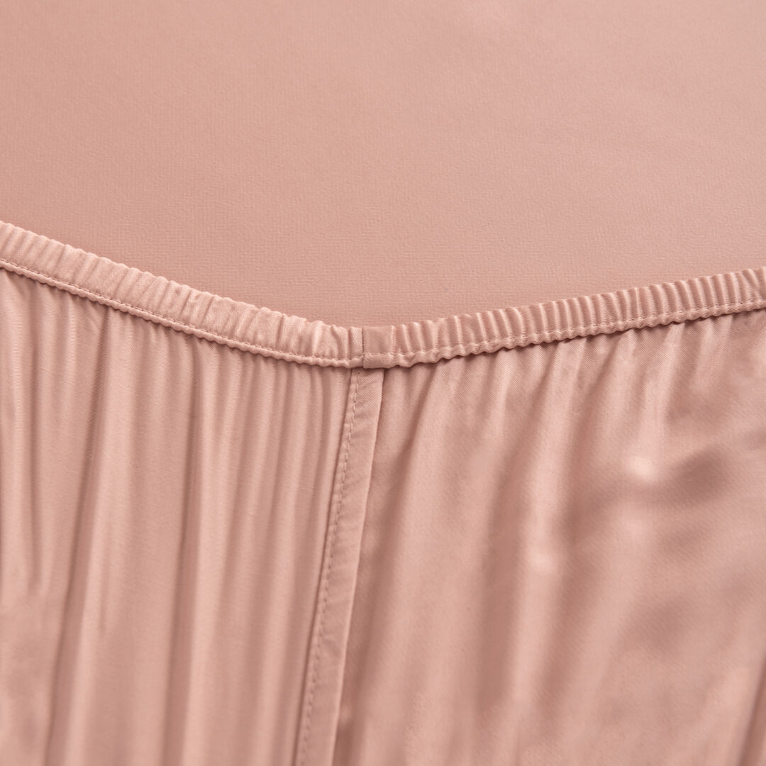 Detailfoto bamboe hoeslaken Cuddle Pink (licht roze)
